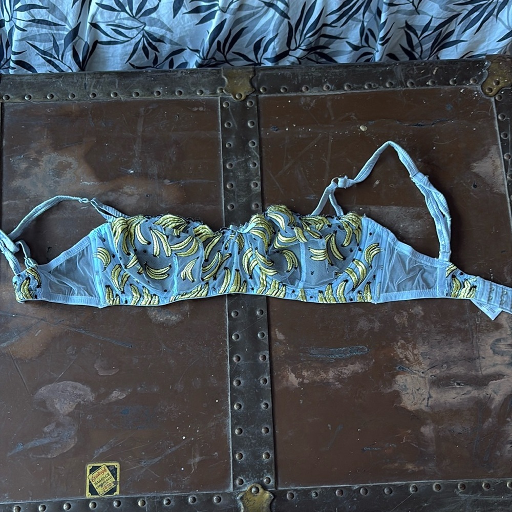 NWOT Fleur du Mal Banana Sheer Tulle Demi Bra - US32 DD